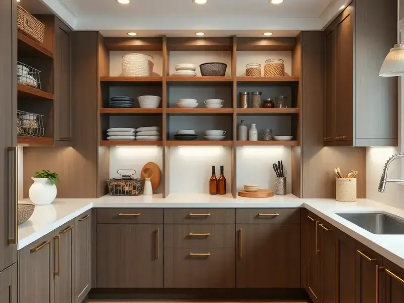 Custom built-in pantry and storage solutions in modern kitchen design