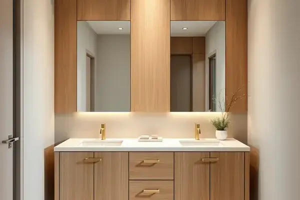 Modern minimalist bathroom vanity with clean lines